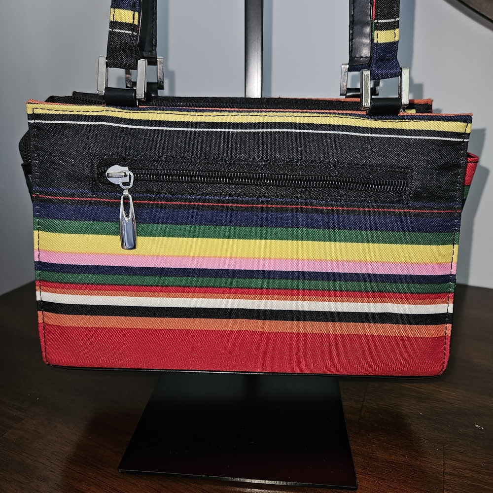 Striped Multi-Color Crossbody Bag - Vibrant Stripe Design